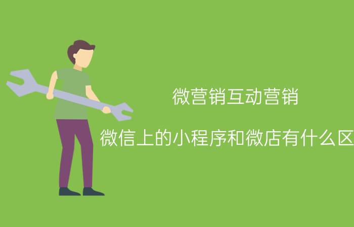 微营销互动营销 微信上的小程序和微店有什么区别？